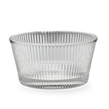 decorative ribbed salad Dessert glass bowl set